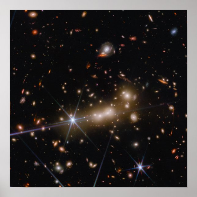 Poster MACS0647 | Efeito de lente gravitacional | JWST (Frente)