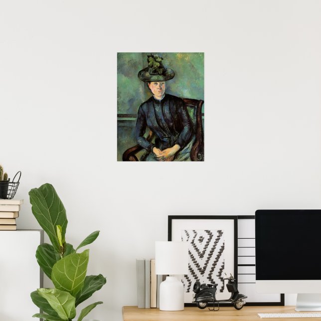 Poster Madame Cezanne com Chapéu Verde, (Escritório em casa)