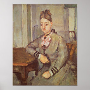 Pôster Madame Cezanne Lening em uma Mesa, 1873-77