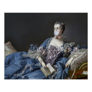 Pôster Madame de Pompadour soprando uma pastilha azul