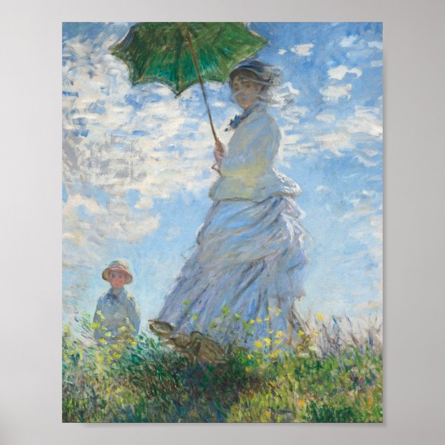 Poster Madame Monet e seu filho (1875) Claude Monet Art (Frente)