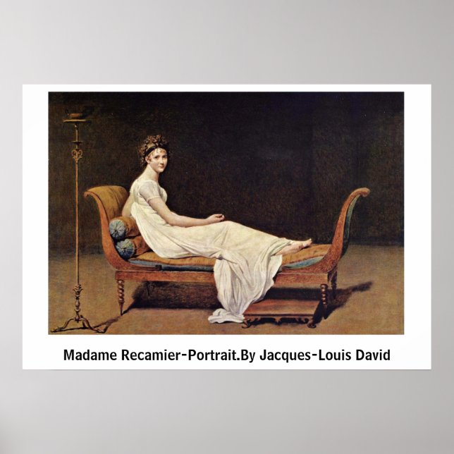 Poster Madame Recamier-Retrit. Por Jacques-Louis David (Frente)