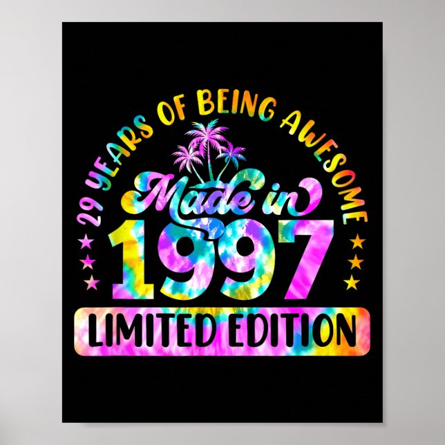 Poster Made In 1997 Limited Edition 29 Birthday 29 Year O (Frente)