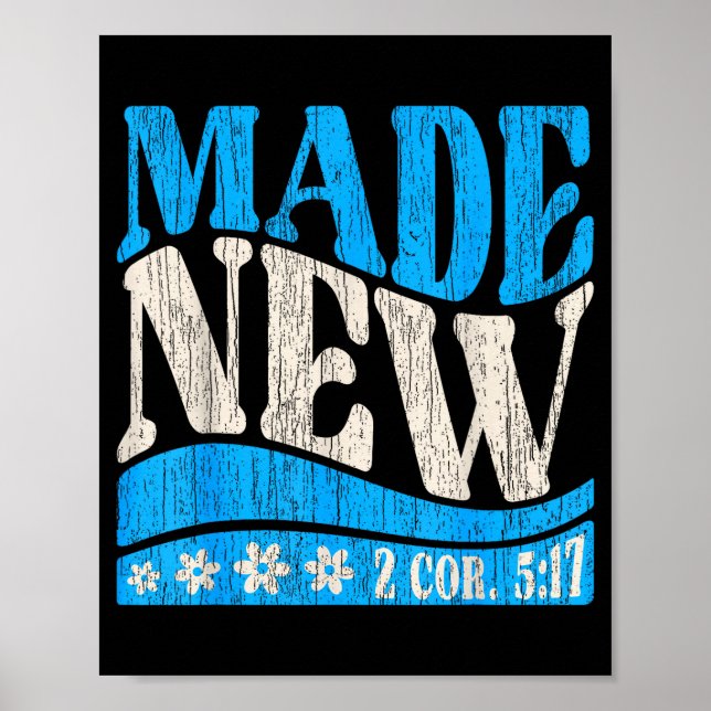 Poster Made New Baptism Christian 2 Cor 5_17 Baptized Boy (Frente)