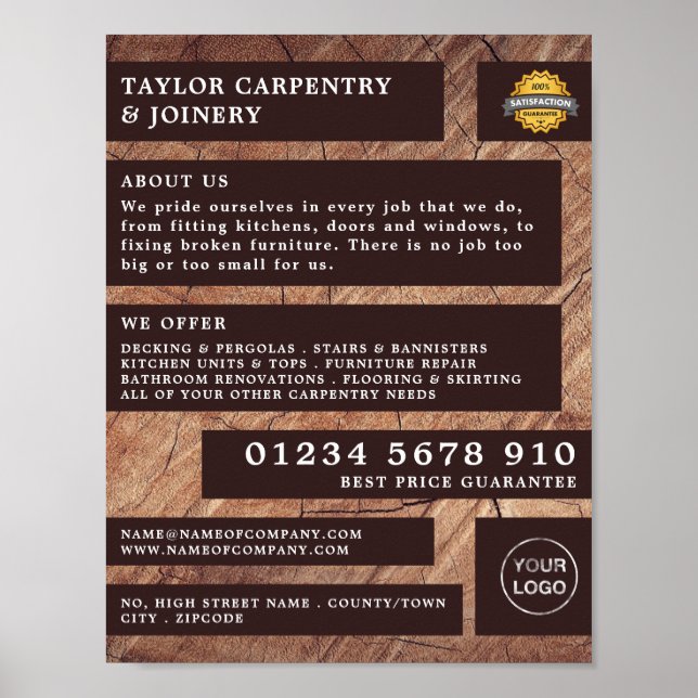 Poster Madeira Escura, Carpintaria, Publicidade de Carpin (Frente)