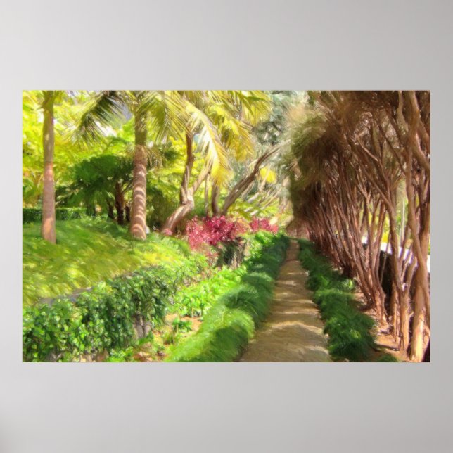 Poster Madeira Island Sidewalk, uma caminhada do jardim (Frente)