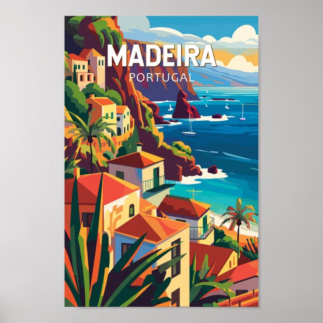 Poster Madeira Portugal Viagem Art Vintage (Frente)