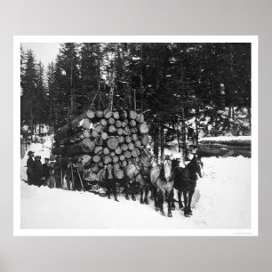 Poster Madeira serrada que transporta Seward, Alaska 1919