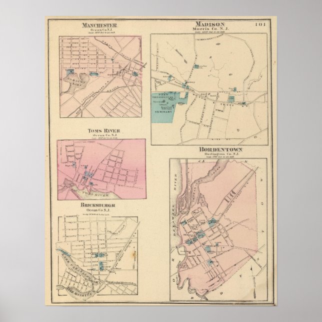 Poster Madison, Bordentown, NJ (Frente)