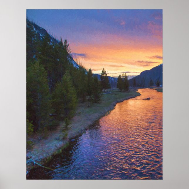 Poster Madison River Sunset (Frente)