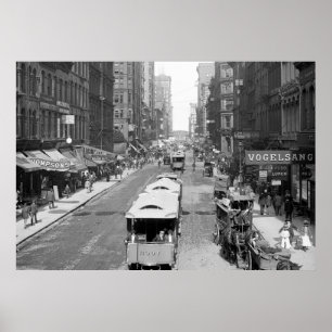 Pôster Madison Street, Chicago, 1900