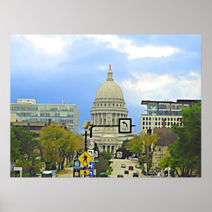 Poster Madison Wisconsin, Arte Digital, Arte Mural