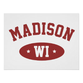 Pôster Madison Wisconsin Retro Sporty Typography Wall Art
