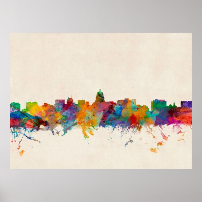 Poster Madison Wisconsin Skyline Cityscape (Frente)