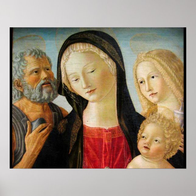 Poster Madona com Menino, São Jerônimo e Maria Madalena (Frente)