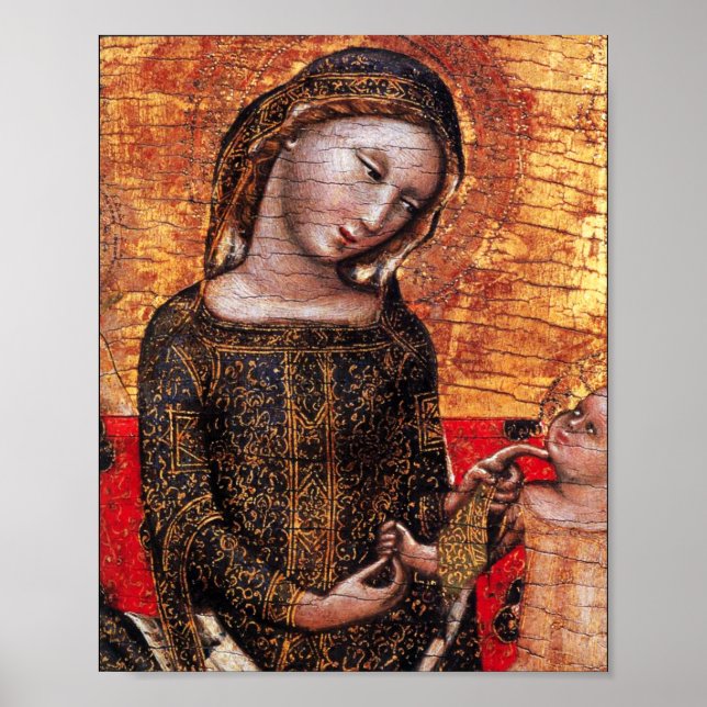 Pôster MADONA DA HUMILDADE Detalhe por Vitale de Bolonha (Frente)