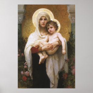 Pôster Madona das Rosas de Bouguereau
