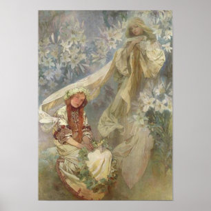 Poster Madona dos Lírios por Alphonse Mucha