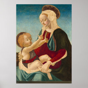 Poster Madona e Menino - Cartaz de Arte Fino A. Verrocchi