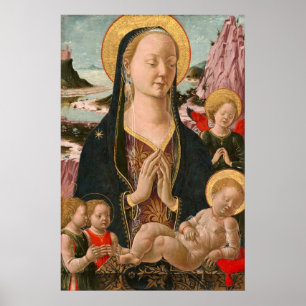 Poster Madona e Menino - Cartaz de Arte Fino Ferrarese