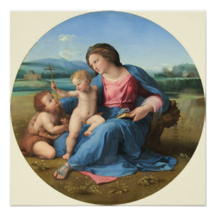 Pôster Madonna alba, C. 1510 (óleo no painel)