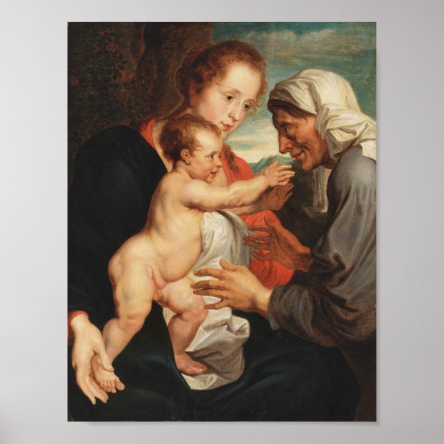 Poster Madonna and Child with Saint Anne (Frente)