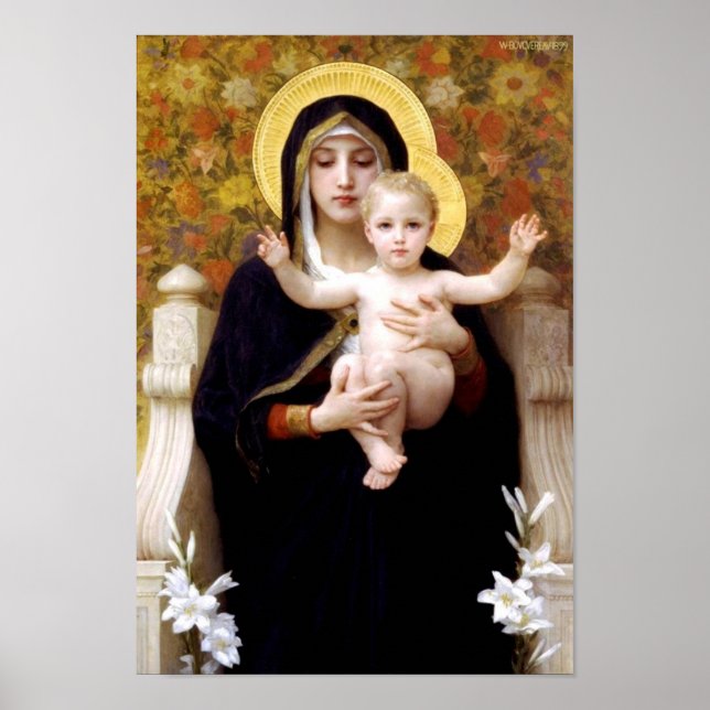 Poster Madonna com a criança - William-Adolphe Bouguereau (Frente)