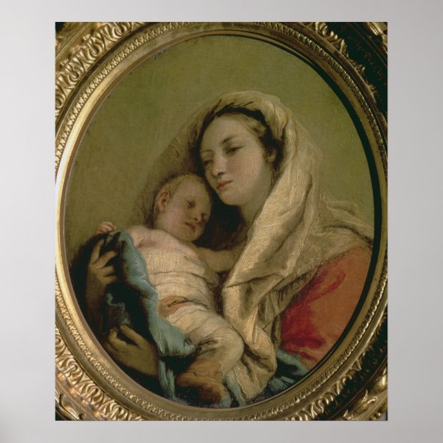 Pôster Madonna com Criança Dormindo, 1780 (Frente)