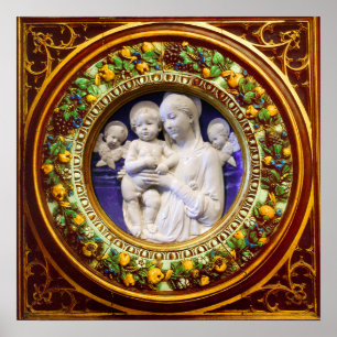 PÔSTER MADONNA COM CRIANÇAS, ANGELAS RENAISSANCE CROWN F