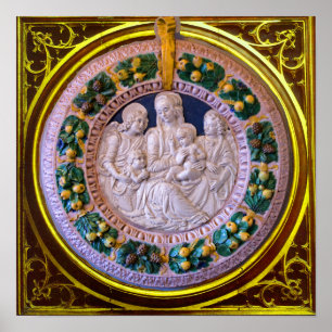 PÔSTER MADONNA COM FILHO E SANTOS