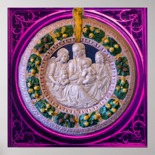 PÔSTER MADONNA COM FILHO E SANTOS