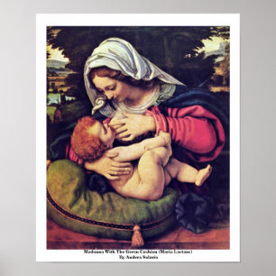 Poster Madonna com o coxim verde