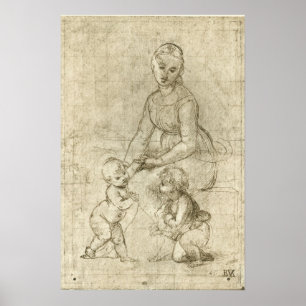 Pôster Madonna, Cristo, São João Batista por Rapahel