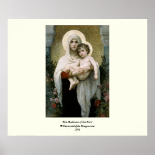 Pôster Madonna de Bouguereau dos rosas (1903)