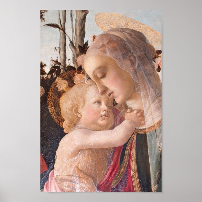Poster Madonna del Magnificat segurando Baby Jesus (Frente)