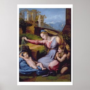 Pôster Madonna do Diadem azul ou Madonna de t