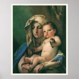Pôster Madonna do Goldfinch por Tiepolo, Vintage Art