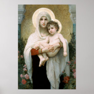 Pôster Madonna do Natal dos rosas