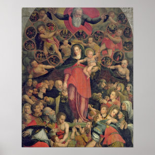 Pôster Madonna do rosário, c.1569 (óleo em canvas)