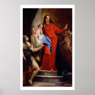 Pôster Madonna do rosário (óleo em canvas)