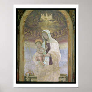 Pôster Madonna e a criança, um detalhe do tabernacl