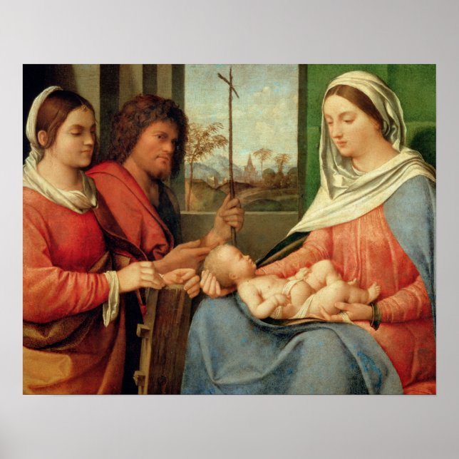 Pôster Madonna e Child com Santos 2 (Frente)