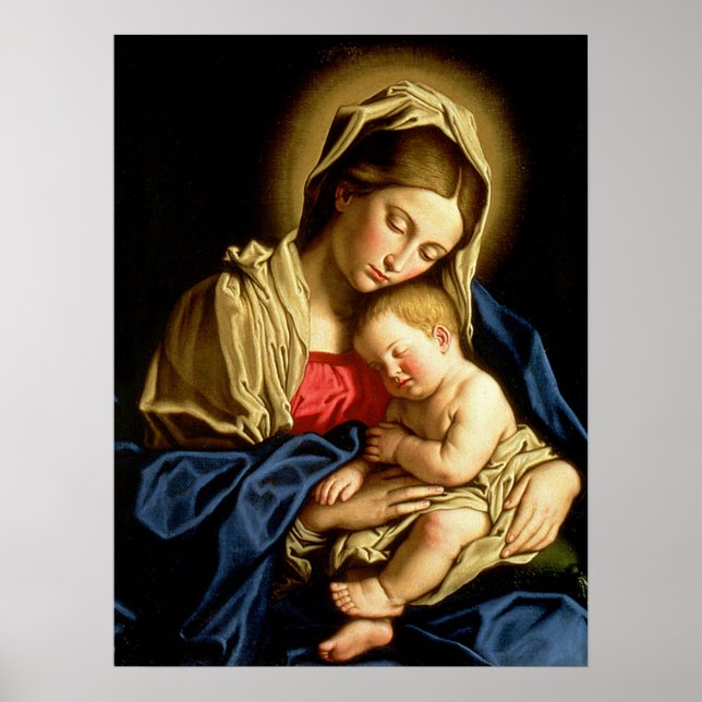 Poster Madonna e Child Jesus - Sassoferrato (Frente)