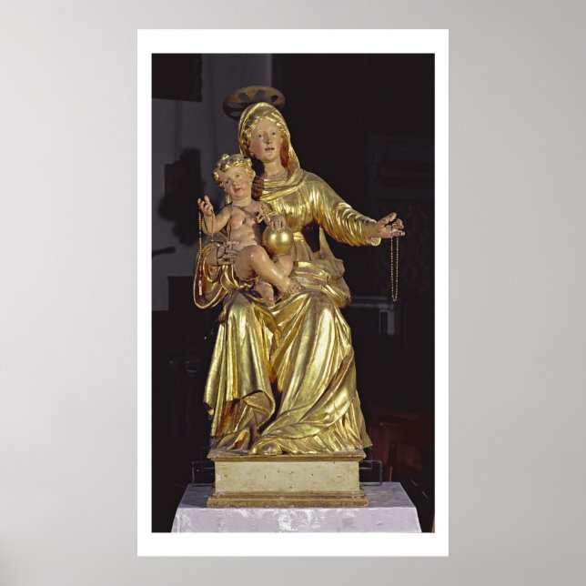 Poster Madonna e Child, século XVII (madeira dourada) (Frente)