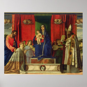 Pôster Madonna e criança (Altarpiece de Barbarigo) 1488