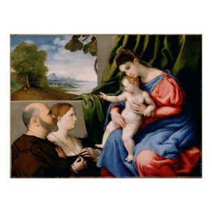 Pôster Madonna e criança com o St John infantil