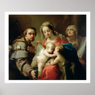 Poster Madonna e criança com santos John, Anna e Rocco
