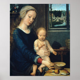 Poster Madonna e Criança com Sopa de Leite - Gerard David