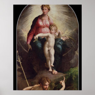 Pôster Madonna e criança com St John e St Jerome, 15