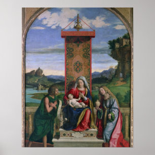 Pôster Madonna e criança com St John o baptista e mães